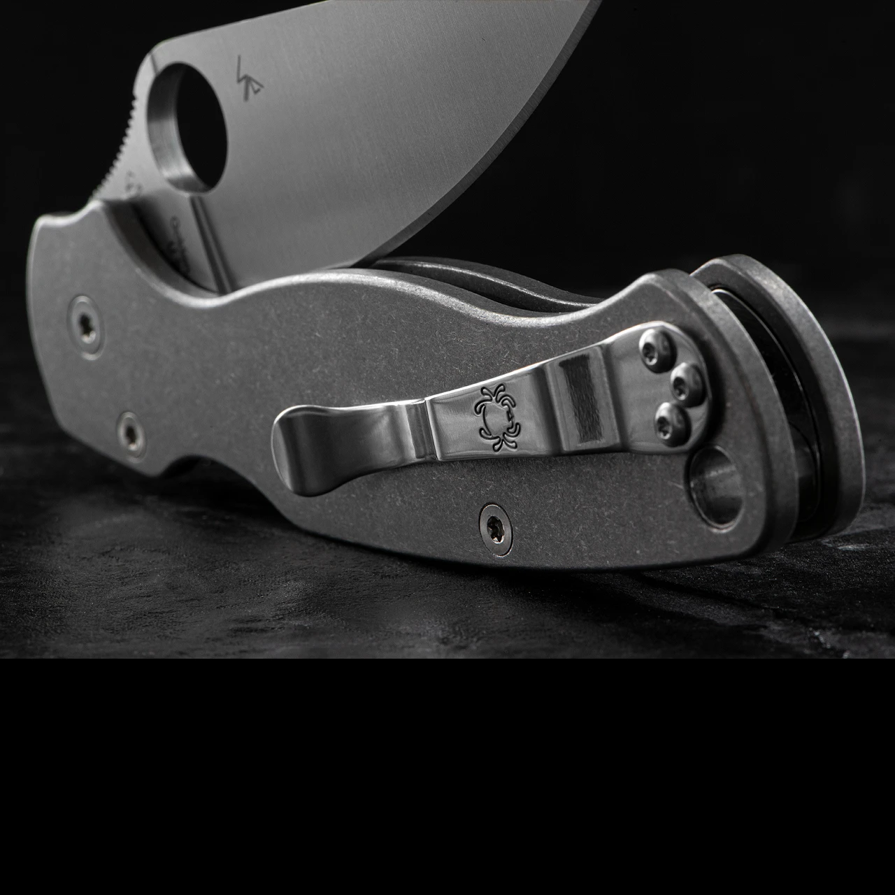 Titech Spyderco PM2 Stone Washed Titanium Scales 6 Titech Spyderco PM2 Stone Washed Titanium Scales - Image 4