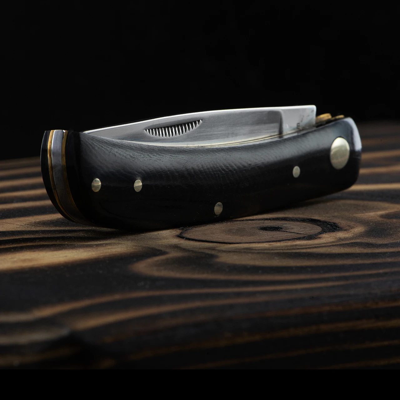 Hen And Rooster Buffalo Horn Folding Knife 4 Hen And Rooster Buffalo Horn Folding Knife - Image 2